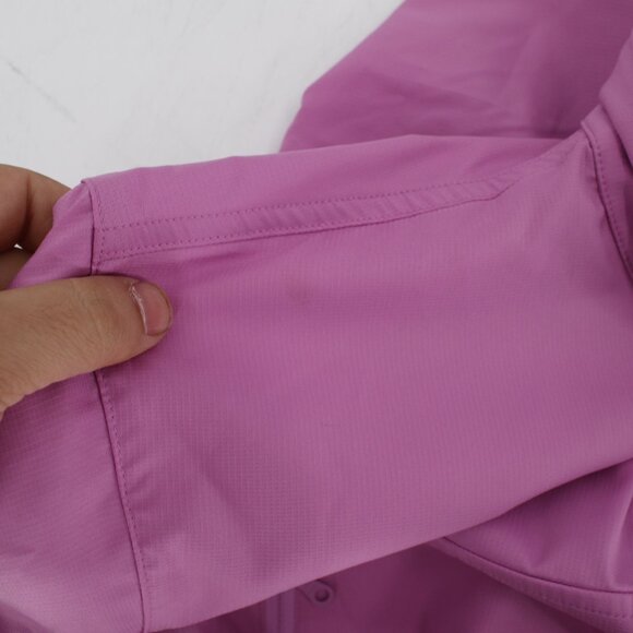 Girlfriend collective windbreaker jacket women's small zip up crop pink hooded - Picture 12 of 15